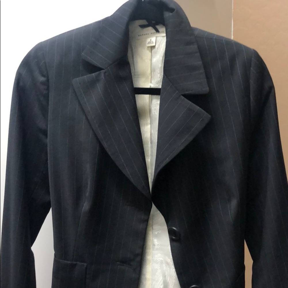 Black pinstripe jacket